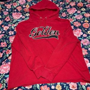 Divided half cropped hoodie